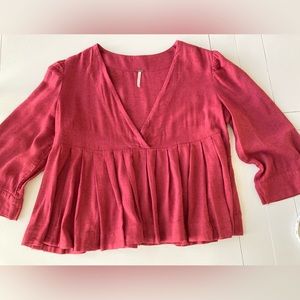 Free People Cotton Peplum Pullover Blouse